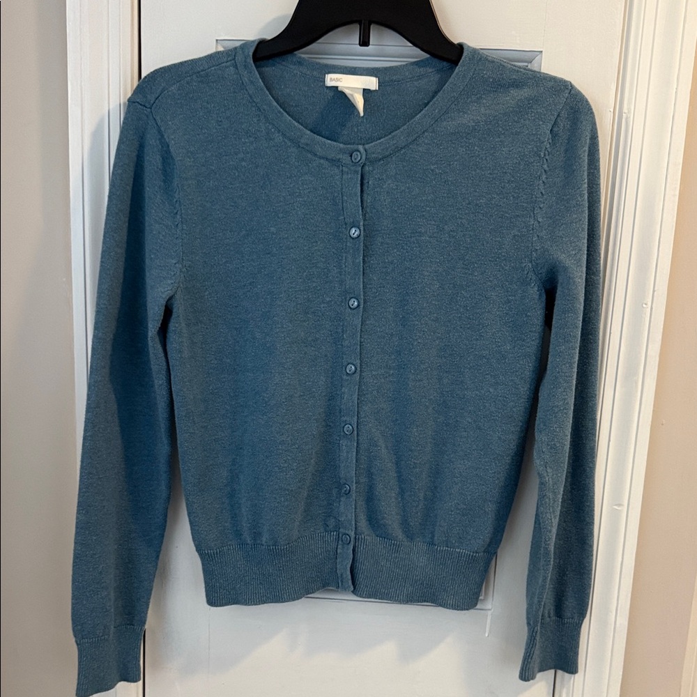 H&M Teal Button-Up Cardigan